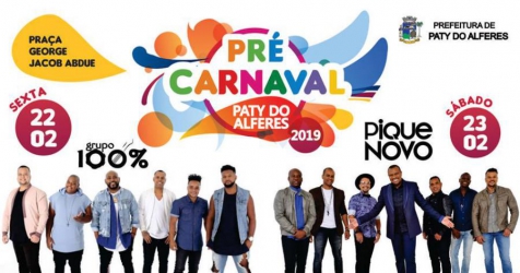 GRUPO 100% E PIQUE NOVO AGITAM O PRÉ-CARNAVAL DE PATY DO ALFERES